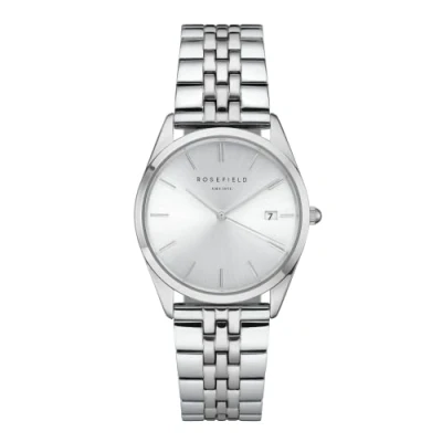 Image of Rosefield Women&#039;s Watch The Ace: Silver 33mm Round Case with Dial and Strap ACSS A04