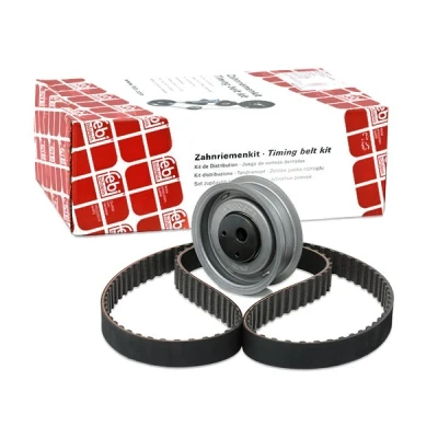 Image of 051198119, 056109119A, 056109119AS1, 056198119, 51198119 Timing belt kit FEBI BILSTEIN 14574 121 with trapezoidal tooth profile incl. tensioner pulley