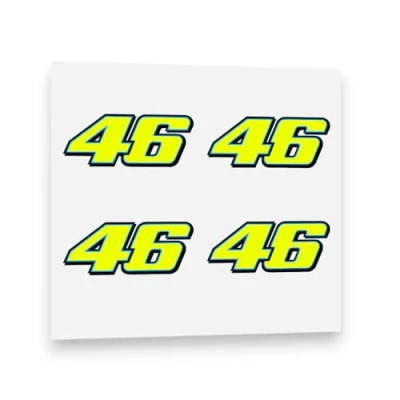 Image of piggystickers Valentino Rossi Sticker FLUORESCENT YELLOW 46 Vinyl Decal (2013) 4 x 5cm