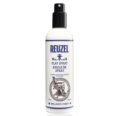 Image of Reuzel Clay Hairspray For Men Fragrance Free Helps Control Frizz Adds Texture And Definition Achieve Dry, Gritty, Lived In Look Flexible Hold Suitable All Hair Types 12 Oz