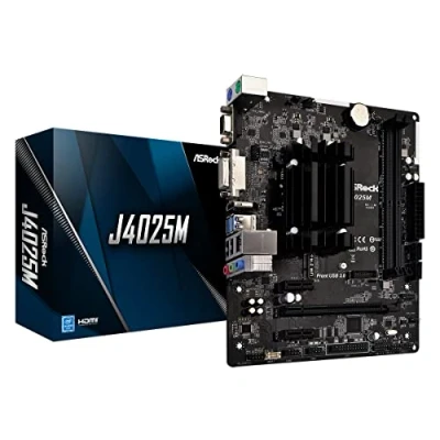 Image of ASRock J4025M, Integrated Intel Dual Core J4025, Micro ATX, 2 DDR4, VGA, DVI, HDMI