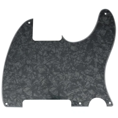 Image of Musiclily 5 Hole Tele Pickguard Blank for Fender USA/Mexican Telecaster Esquire Guitar, 4Ply Black Pearl