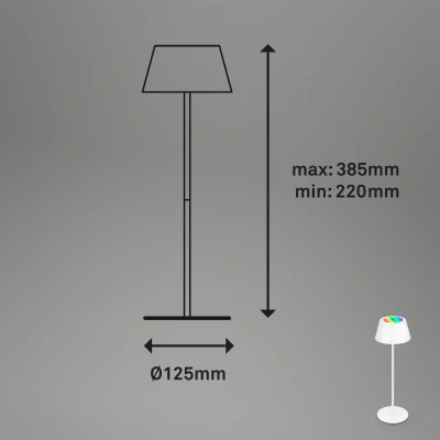 Image of Briloner LED table lamp Kiki, white, IP44, 3,000 K, RGBW