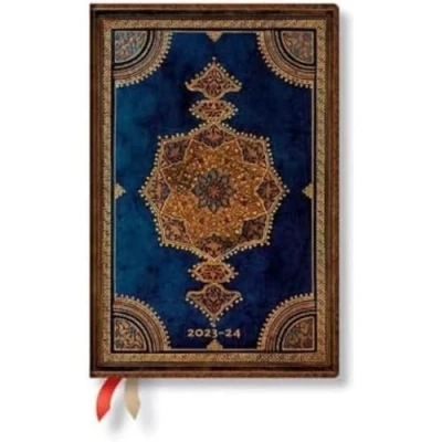 Image of Paperblanks 18 Month Diaries 2023 2024 Safavid Indigo Horizontal Mini (95 x 140 mm)
