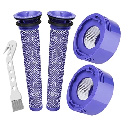 Image of Washable Replacement Filter for Dyson V7 V8 Series Vacuum Cleaners, Pre Postmotor Compatible with Animal Absolute Motorhead, DY#965661 01, DY#967478 01