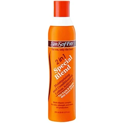 Image of Sta Sof Fro 2 in 1 Special Blend Moisturising and Conditioning Lotion Activator, Curl activator for curly hair, defining cream 250 ml