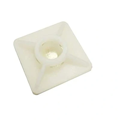 Image of Merriway BH06194 (100 Pcs) Self Adhesive Cable Tie Mount White, For Ties Up To 6.5 mm Pack of 100 Pieces