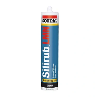 Image of Soudal, White, Paste, Waterproof, Low Modulus Neutral Cure Silicone Sealant Slirub LMN All Purpose External