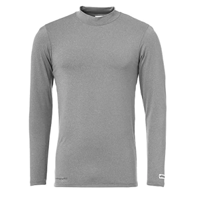 Image of Uhlsport Men Distinction Colors Base Layer Shirt Men&#039;s Dark Grey Melange, XS