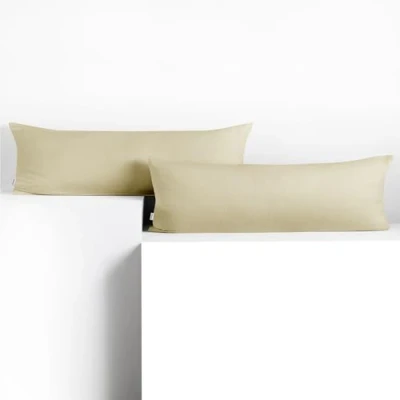 Image of DecoKing 2 pillowcases 40 x 200 cm cotton zip beige amber