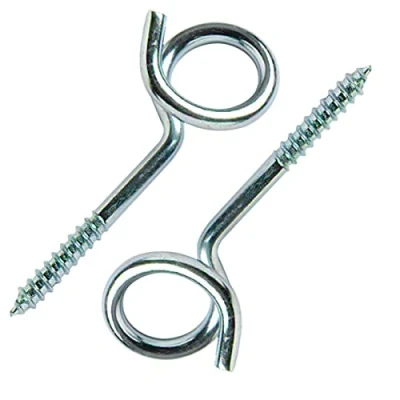 Image of Merriway BH01919 (2 Pcs) Pigtail Swing Hammock Screw In Hooks, BZP Steel Pack of 2 Pieces