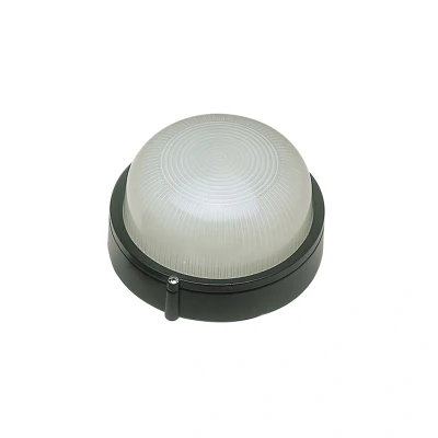 Image of E27 Round Plain Bulkhead Black Ovia