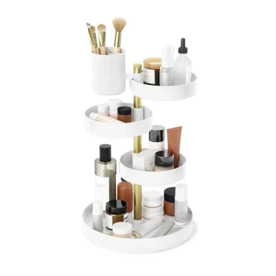 Image of Umbra Cosmetic Organizer, Acrylic, Weiss/Messing, One Size