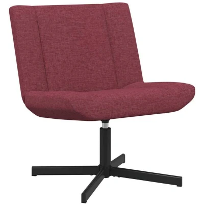 Image of vidaXL Swivel Chair Wine red Polyester fabric with metal base Standard