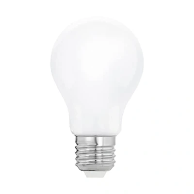 Image of EGLO LED light bulb Milky, opaque E27 Edison lamp, 9 watt (equivalent to 75 watt), 1055 lumen, warm white glow, 2700 Kelvin, A60, Ø 2.4&quot;