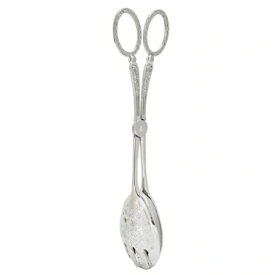 Image of TOPINCN Buffet Tongs Zinc Alloy Salad Kitchen Serving Non Slip Cooking Tongs(Sliver)