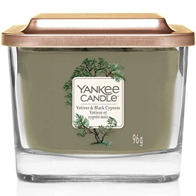 Image of Yankee Candle Wick Candle, Wax, Vetiver &amp; Black Cypress, Small