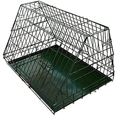 Image of Ellie Bo Black Standard Slanted Medium 30 inch Folding Dog Cage/Crate with Metal Tray