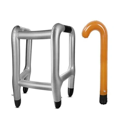 Image of Lifeessentials11 Inflatable Zimmer Frame and Walking Stick Blow Up Toy Novelty Gag Joke Dress