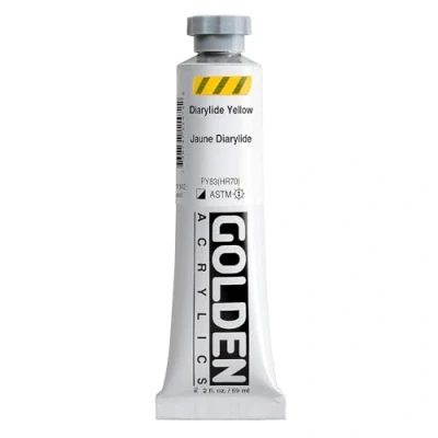 Image of Pro Art Golden Heavy Body Acrylic Paint 2 oz Diarylide Yellow