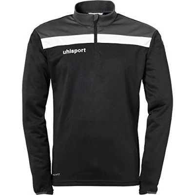 Image of Uhlsport Offense 23 1/4 Zip Top Men&#039;s Sweatshirt Black/Anthra/White, M