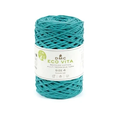 Image of DMC Eco Vita 4, Teal Crochet Knitting Macrame Yarn, 250g