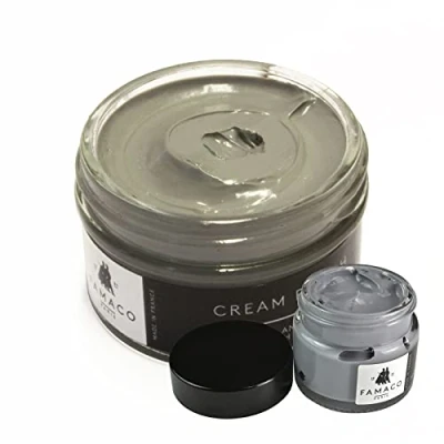 Image of Leather Repair Kit Tinted Nourishing &amp; Protecting Cream Polish and Scuff Scratch dye with polishing Cloth Free Touch up Brush in 24 Different Colours (Light Grey)