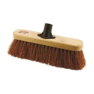 Image of Elliott 29cm Natural Coconut Fibre FSC Certified Broom Head Replacement with Stiff Bristles Heavy Duty, Ideal for Indoor Use, Homes, Kitchens and Spring Cleaning, Brown