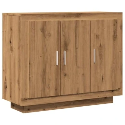 Image of vidaXL sideboard 92x35x75 cm modern oak cabinet engineered wood storage