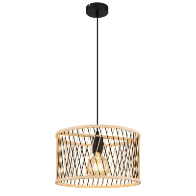 Image of Mali Wire Frame Pendant Ceiling Light Matt Black 1x E27