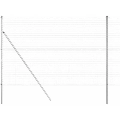 Image of vidaXL Euro Fence with 7 Posts 1.5x10 m Galvanised Steel