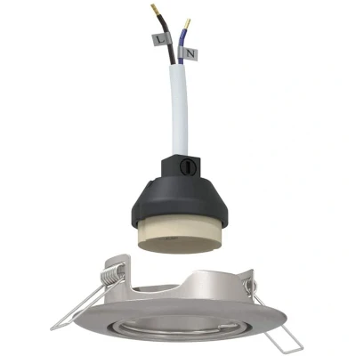 Image of vidaXL Recessed Spotlights 12 pcs Round GU10 Silver Ø90 mm Steel