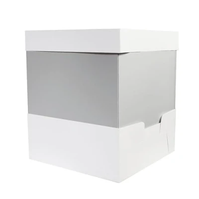 Image of Culpitt 16&quot; Cake Box Extension for 12&quot; Box, Tall 4 Sided Solid Height Extender, Protect Celebration Cakes, Stacked and Wedding White Card