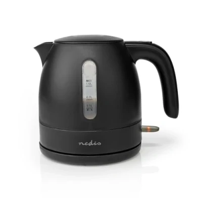 Image of Electric Kettle, 1.0L Capacity with Quick Boil Time, Dry Protection and Removable Filter for Fresher Water, 2150W Black