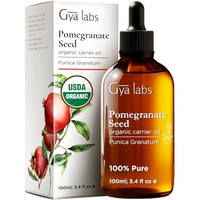 Image of Gya Labs Organic Pomegranate Seed Oil for Skin Face 100% Natural Cold Pressed Hair Growth, Healing &amp; Restoring (100ml)