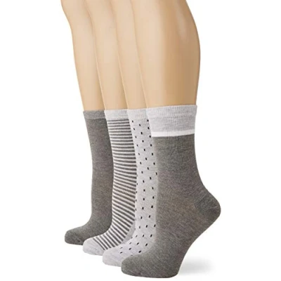 Image of DIM Fashion CREW Socks 4 PACK Socks, Women&#039;s, Size: One Size, Grey