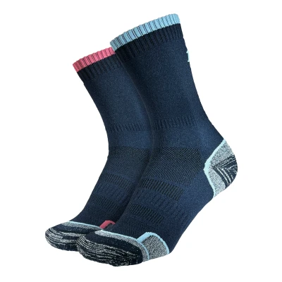Image of Mens and Women&#039;s 2 Pair 1000 Mile Walk Sock Navy Cornflower / Mauve LM