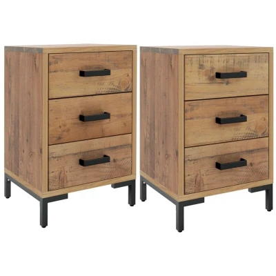 Image of vidaXL Bedside Cabinets 2 pcs 40x30x55 cm Solid Wood Pine