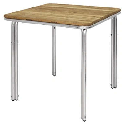 Image of Bolero Square Ash and Aluminium Stacking Table 720X700X700mm Furniture Bar