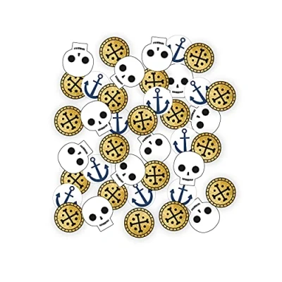 Image of Amscan 9910326 Treasure Island Pirate Kids Birthday Party Table Confetti Scatters 14g