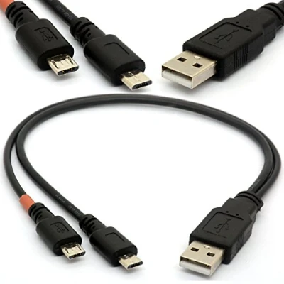 Image of CentBest USB Cable Y Splitter 2.0 Power Enhancer Hub Adapter 1 Male 2 Female Data Charger Extension Code type a (USB To Micro)