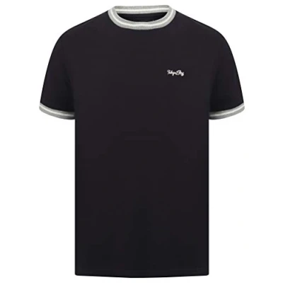 Image of Tokyo Laundry Men&#039;s Wentworth Crew Neck Pique Cotton Ringer T Shirt Navy S