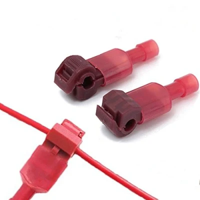 Image of 100PCS/(50 Pairs) Red T Tap Electrical Connectors Quick Wire Insulated Terminal and Male Spade Connector Set