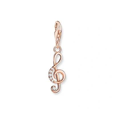 Image of Thomas Sabo Women Charm Pendant Musical Clef Rose Gold 925 Sterling Silver, 18K Plating 1899 416 14