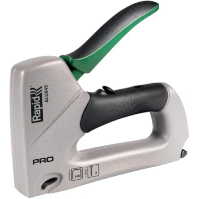 Image of Rapid Heavy Duty Dual Staple Gun PRO ALU840 for No. 140 Staples and 8 Brads, Manual with 2 Step Force Adjuster, Ergonomic Handle All Steel Interior Wear Parts (22876001)