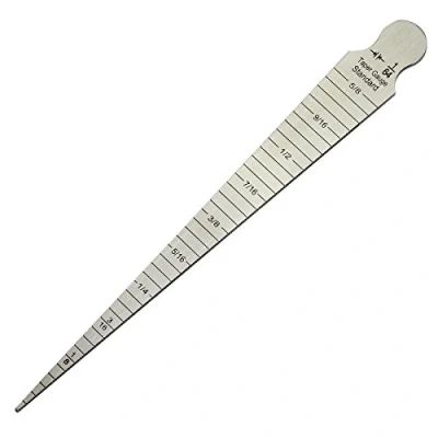 Image of RIVERWELD Welding Gauge Taper Both Side Inches and Metric Max Range: 15mm Min 1.0mm Measure Weldment Gap Bore Hole
