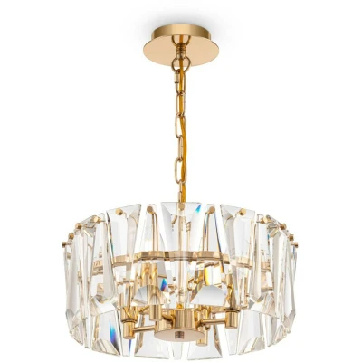 Image of Modern Puntes 4 Light Gold Cylindrical Pendant Ceiling