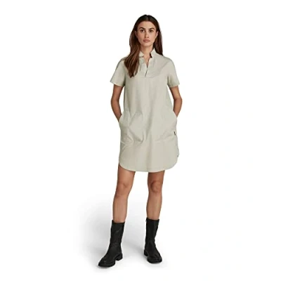 Image of G STAR RAW Women&#039;s Millery V Neck Shirt Dress, Grey (mineral gray D21501 4481 C958), M