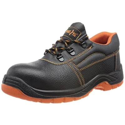 Image of FUZZIO Safety Work Shoes Steel Toe Cap Laces Orange