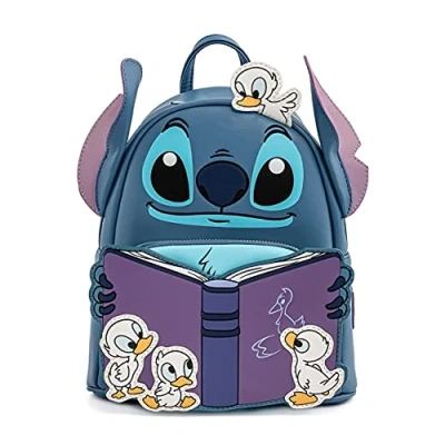 Image of loungefly Lilo38; Stitch Story Time Mini Backpack, Blue, Purple, White, One Size, Lilo &amp; Bkpk